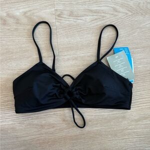 NWT Black Tie Front Swimsuit Bikini Top